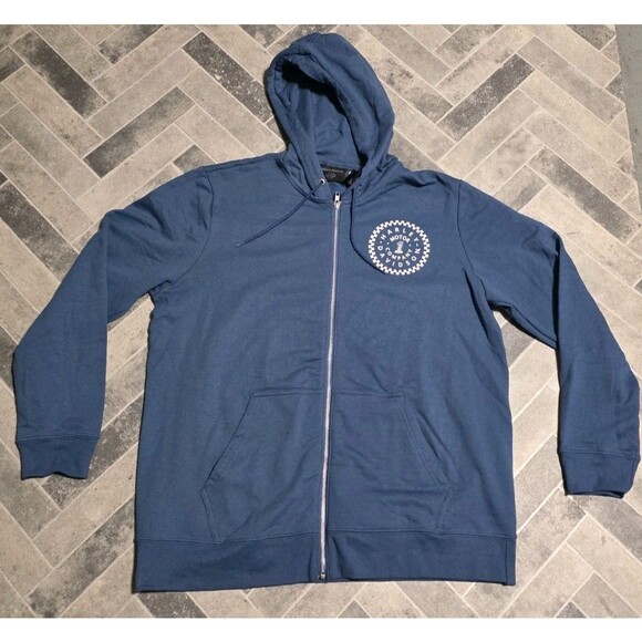 New Indigo Harley-Davidson Motors Men's Club Crew Zip-Up Fleece Hoodie Size XL - Picture 1 of 9